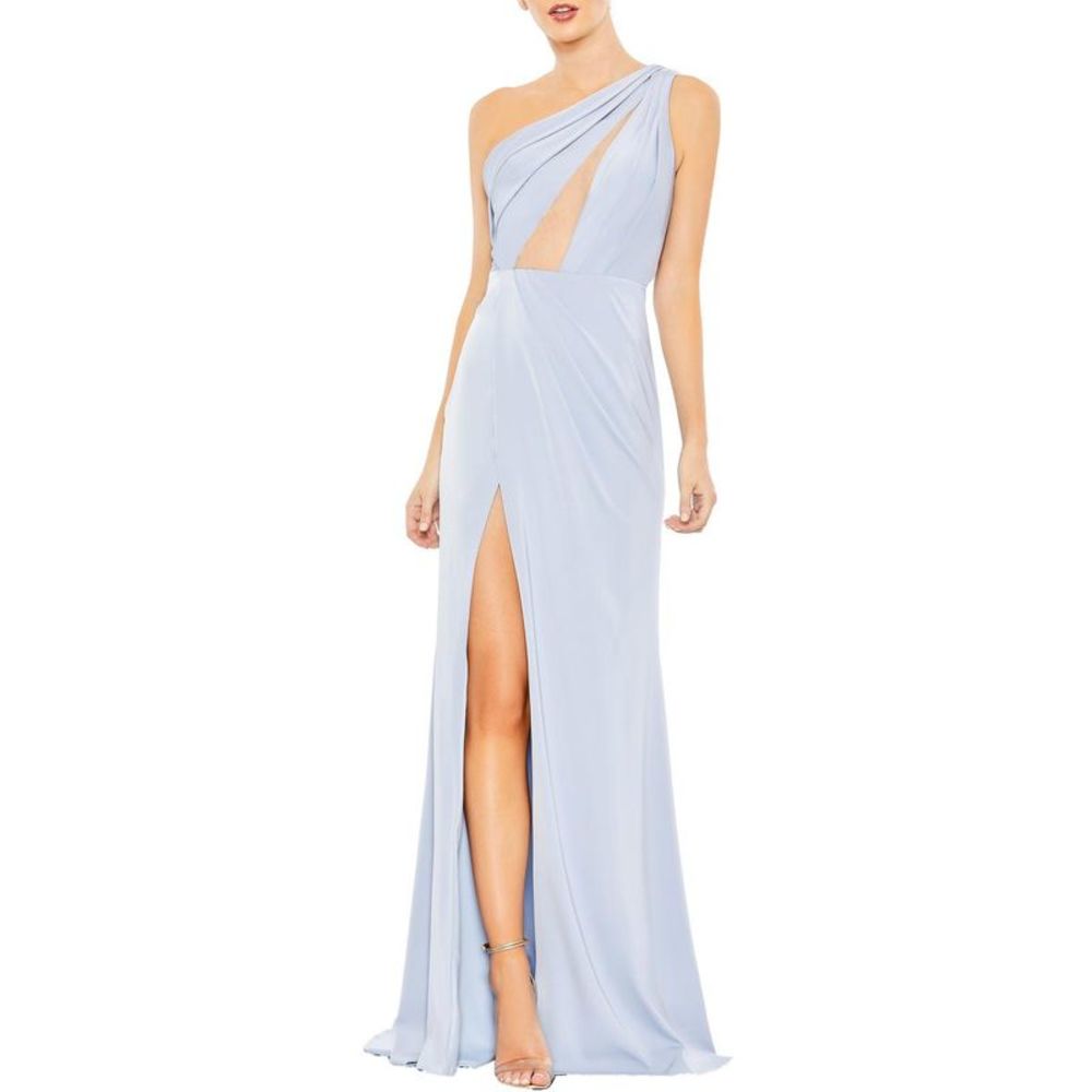 Mac Duggal Womens Blue Satin Maxi Party Evening Dress Gown - worn once!